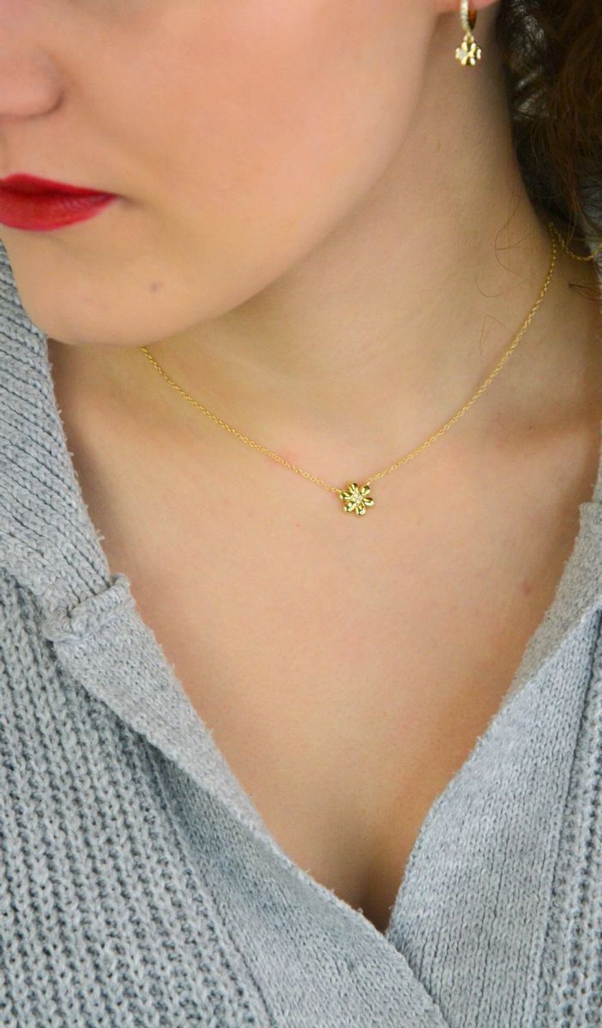 Naszyjnik damski Nomination Italy Petit Sparkle srebrny pozłacany kwiatek 242303012.jpg